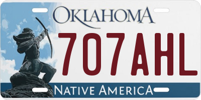 OK license plate 707AHL