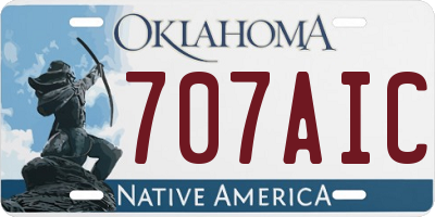 OK license plate 707AIC