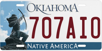 OK license plate 707AIO