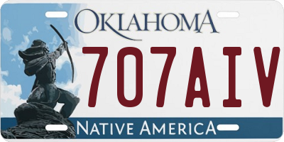OK license plate 707AIV