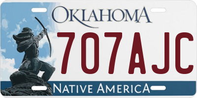 OK license plate 707AJC