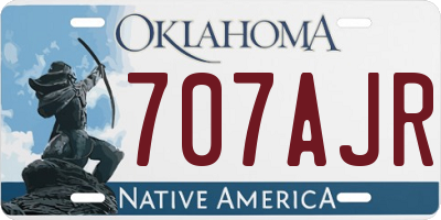 OK license plate 707AJR