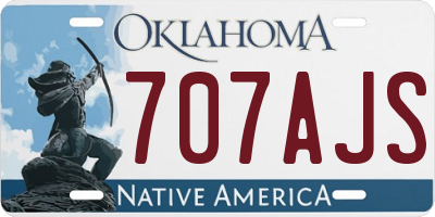 OK license plate 707AJS