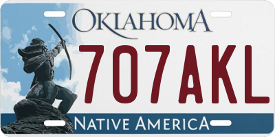 OK license plate 707AKL