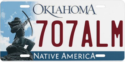 OK license plate 707ALM