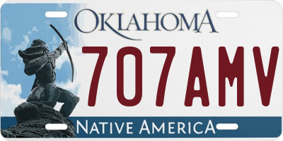 OK license plate 707AMV