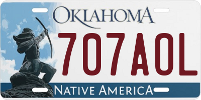 OK license plate 707AOL