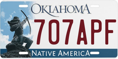 OK license plate 707APF