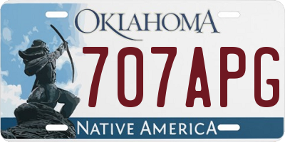 OK license plate 707APG