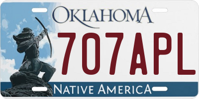 OK license plate 707APL