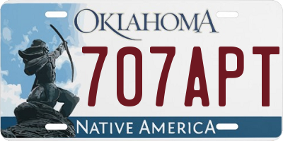 OK license plate 707APT