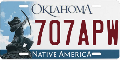 OK license plate 707APW