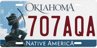 OK license plate 707AQA