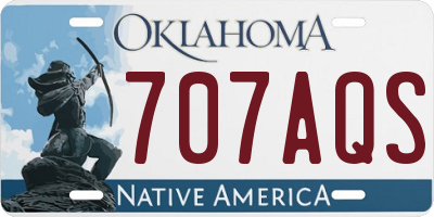 OK license plate 707AQS