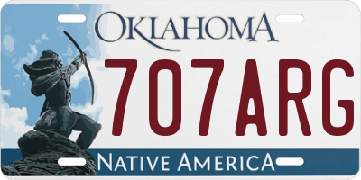 OK license plate 707ARG