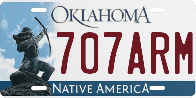 OK license plate 707ARM
