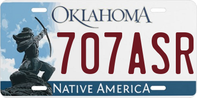 OK license plate 707ASR