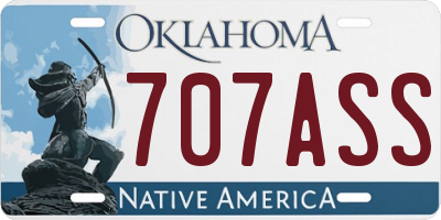OK license plate 707ASS