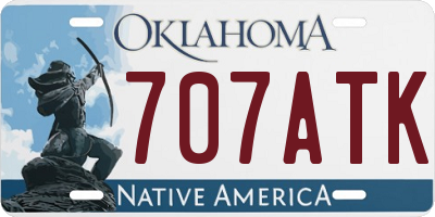 OK license plate 707ATK