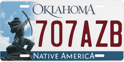 OK license plate 707AZB
