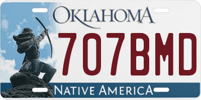 OK license plate 707BMD