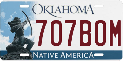 OK license plate 707BOM