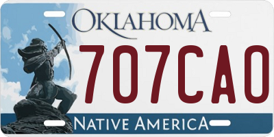 OK license plate 707CAO