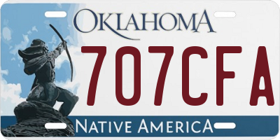 OK license plate 707CFA
