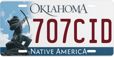 OK license plate 707CID