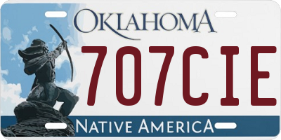 OK license plate 707CIE