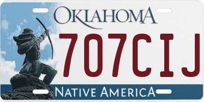 OK license plate 707CIJ
