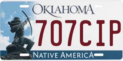 OK license plate 707CIP