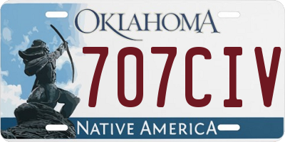 OK license plate 707CIV