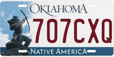 OK license plate 707CXQ