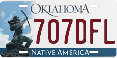 OK license plate 707DFL