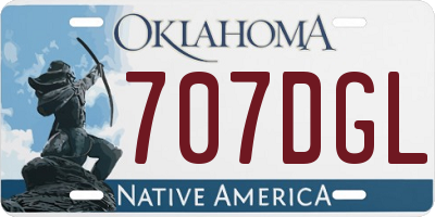 OK license plate 707DGL