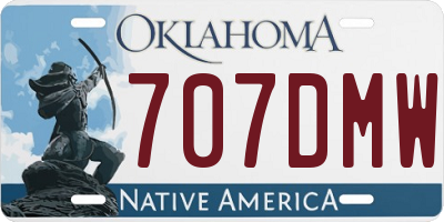 OK license plate 707DMW