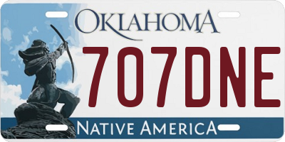 OK license plate 707DNE