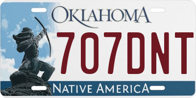 OK license plate 707DNT