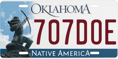 OK license plate 707DOE