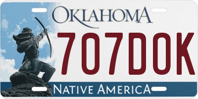 OK license plate 707DOK