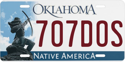 OK license plate 707DOS