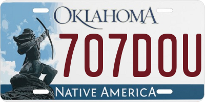 OK license plate 707DOU