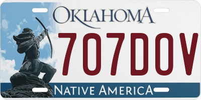 OK license plate 707DOV