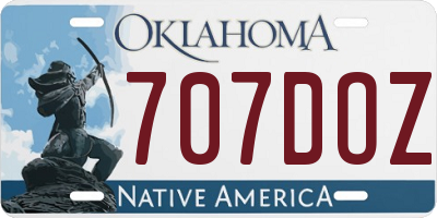 OK license plate 707DOZ