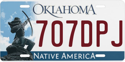 OK license plate 707DPJ