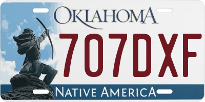 OK license plate 707DXF