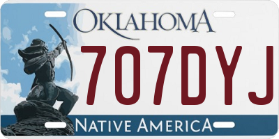 OK license plate 707DYJ
