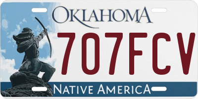 OK license plate 707FCV