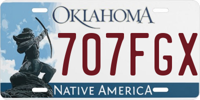OK license plate 707FGX